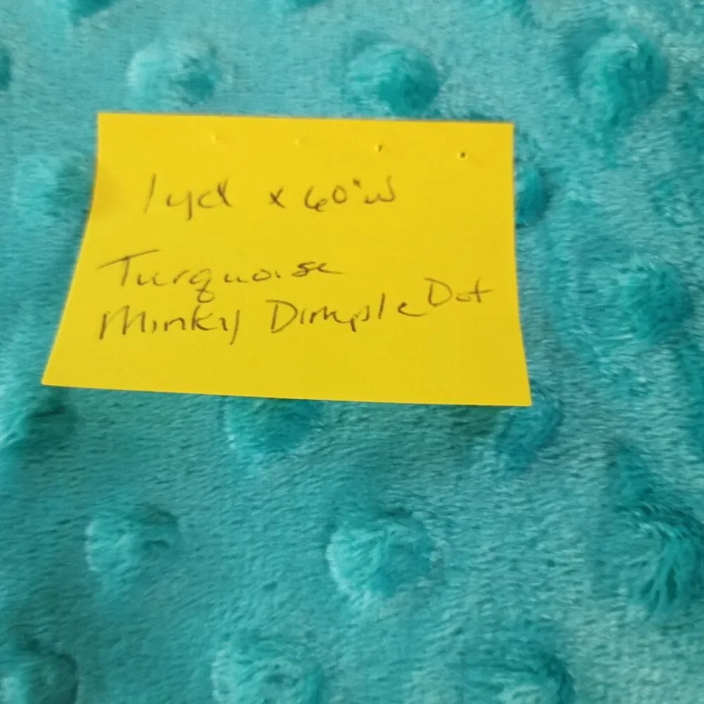 Turquoise Minky Dimple Dot Fabric 1 Yard x 60